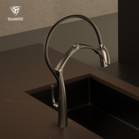 Nouvelle conception de robinet de cuisine en laiton noir gunmetal à montage sur plan avec capteur tactile