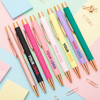 Stylo à bille laser personnalisé avec logo en gros, stylo à bille rose doré promotionnel pour cadeaux promotionnels d'entreprise