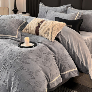 Ruban tissé à motif floral 3D rose, doux et chaud, bleu menthe, literie d'hiver <span class=keywords><strong>de</strong></span> luxe pour la maison et la chambre - Product Image 6