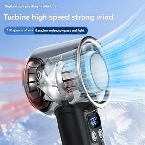 Handheld Semiconductor Portable Small Fan with 100 Levels of Refrigeration USB Charging Practical and Rope 2400mAh Battery - Product Image 2