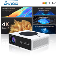 Projecteur 4K 28000 Lumens Everycom Q10W Max Intelligent WIFI LCD Android HD LED pour Cinéma Maison