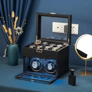 กล่องเก็บนาฬิกาอัตโนมัติ 8 เรือน พร้อมระบบหมุนนาฬิกา 2 ระบบ หยุดอัตโนมัติ ไฟ LED วัสดุไม้/MDF/PC พร้อมกล่องหนังสุดหรู - Product Image 3