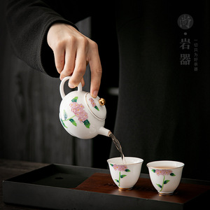 Dehua White Porcelain Teapot And Teacups Kung Fu <b>Tea</b> Set One Pot Two Cups With Lid Business Gift High End <b>Box</b> - Product Image 4