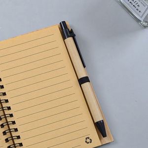 Wholesale Custom <b>A5</b> <b>Spiral</b> Bamboo <b>Notebook</b> Saddle Stitching Sewing Eco-Friendly Leather Cover Corporate Gifts for Business - Product Image 6