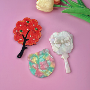 Espejo de Maquillaje Acrílico Personalizado al por Mayor, 6 Estilos Kawaii, Espejo Cosmético Portátil de Acetato con Diseño Marmoleado para Regalos - Product Image 2