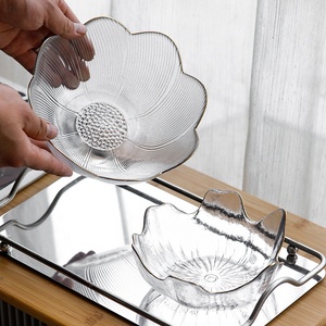 Ensemble de 3 <span class=keywords><strong>mini</strong></span>-bols en verre transparent empilables en forme de fleur pour les sauces, les épices, les collations, les fruits, les noix, les desserts - Product Image 2