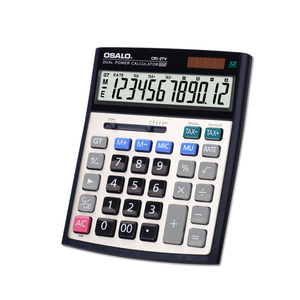 Calculadora electrónica de impuestos de oficina de escritorio de 12 dígitos, pantalla LCD con logotipo personalizado, hecha de plástico con energía solar, al mejor precio - Product Image 5