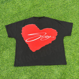 Camiseta personalizada de algodón de alta calidad 300 Gsm con estampado digital y cuello acanalado para hombre - Product Image 5