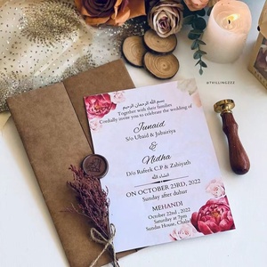 Cartes d'invitation de mariage personnalisées haut de gamme, forme et taille personnalisées, style luxueux pour réceptions et événements de mariage - Product Image 3
