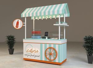 กลางแจ้งมือถือติ่มซำรถเข็น/กลางแจ้งอาหารตู้รถเข็นที่มีหลังคา - Product Image 5