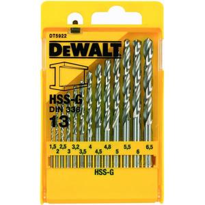 DeWalt-ชุด DT5922-QZ สว่าน13 HSS-G ในกล่องโลหะ-ชุดสว่านเจาะ5011402374151บิต - Product Image 1