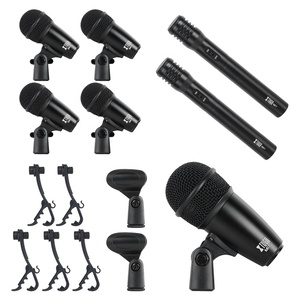 xtuga Ensemble de microphone à condensateur portable avec logo personnalisé pour batterie, microphone de bureau filaire en métal pour la communication - Product Image 3