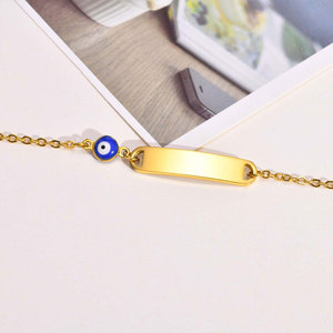 Waterproof Anti Tarnished 316L Stainless Steel Custom Eye 14K 18K Gold Plated <b>Adjustable</b> Blank <b>Bracelet</b> For Women - Product Image 4