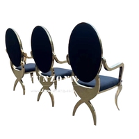 Chaise de salle à manger moderne haut de gamme en acier avec revêtement PU/velours, base robuste, fauteuil de réception pour mariages, hôtels, appartements, salons