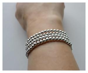   Bracelet artisanal en argent sterling avec perles, pour le bonheur - Product Image 1