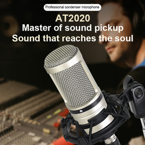 AT2020 48V Xlr Ghi Âm Chuyên Nghiệp <span class=keywords><strong>Mic</strong></span> Với Sốc Núi Phát Trực Tiếp Âm Nhạc Ghi Âm Thiết Bị Phòng Thu Condenser Microphone - Product Image 2