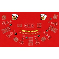 Maßgefertigtes Drei-Karten-Poker-Layout 240x140cm Wasserdichter Filz Andere Größen Verfügbar für Glücksspiel-Wettkartentische Großhandel OEM