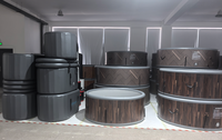 Bain à remous extérieur pour 6 personnes, spa de jardin, spa portable à bulles d'air, spa rond gonflable intérieur, baignoire de spa