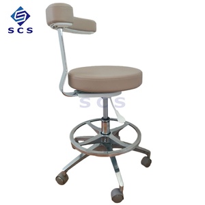 Sillón Ergonómico de Alta Calidad para Asistente Dental y Odontólogo, con Elevación Manual y Tapicería de Cuero, Ideal para Clínicas y Tratamientos - Product Image 1