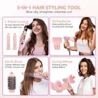 Styler capillaire ionique 5 en 1, 1400W, brosse à air chaud 3 vitesses et sèche-cheveux de salon avec peigne