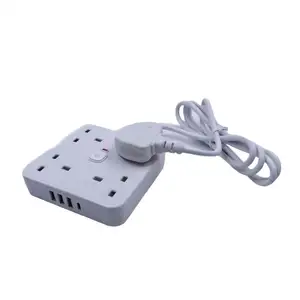 Power Strip Poort Mannelijke Oplader 3-Pins Elektrische Europese Dubbele Industriële Ventilator Surge Multi Plug Buitenlamp Kabel Rj45 Stopcontact