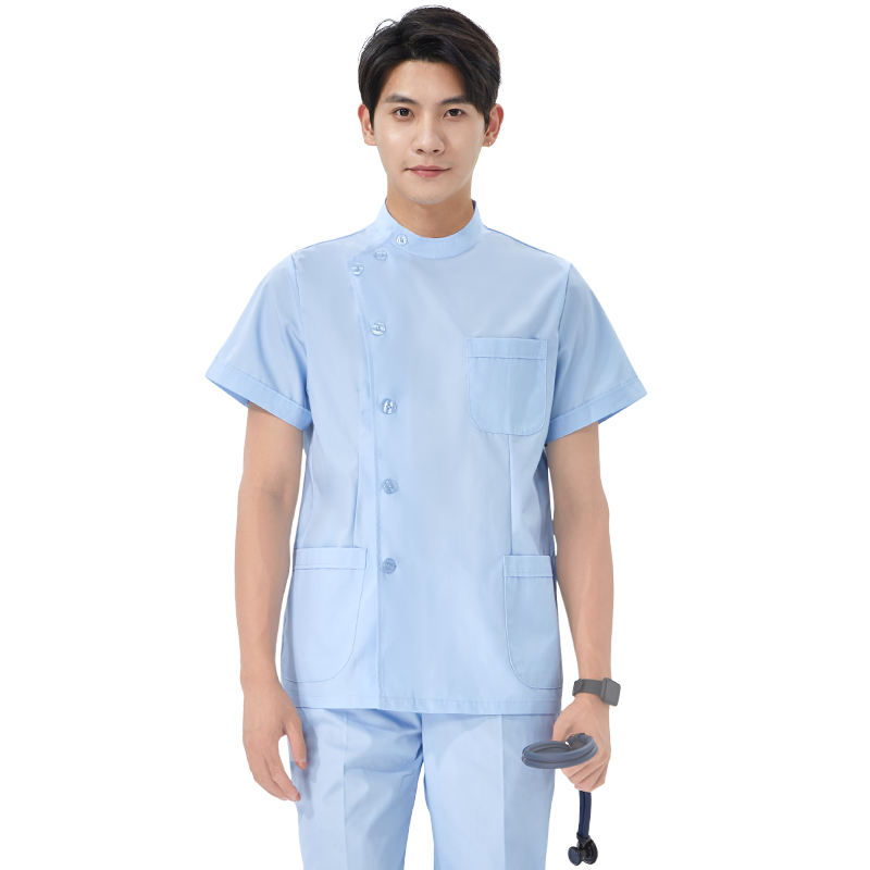 เสื้อแขนสั้นผู้ชายสีน้ำเงิน