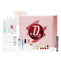 Kit de bricolage de brillant à lèvres Kit de brillant à lèvres fait à la main Ensemble de rouge à lèvres liquide Faire votre propre brillant à lèvres Mélange de saveurs colorées