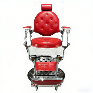 Silla de Salón de Belleza de Estilo Moderno, Silla de Barbero Roja <span class=keywords><strong>para</strong></span> Hombres - Product Image 1
