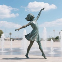 Statues de danseuses de ballet en laiton grandeur nature, décorations modernes pour la maison en plein air, artisanat en métal, sculpture en bronze d'une ballerine assise
