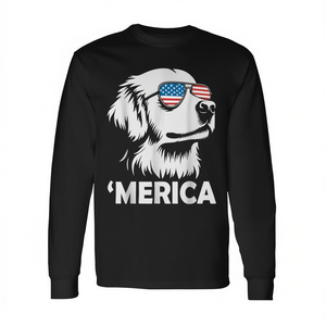 T-shirt à manches longues Golden Retriever 4th Of July Merica - Product Image 2
