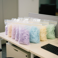 Vente en gros d'usine, papier de raphia découpé en crêpe, biodégradable, écologique, 100g/sac, multicolore, pour cadeaux, cosmétiques, bonbons