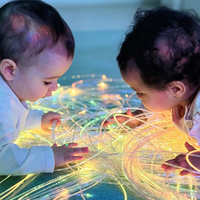 Kit d'éclairage sensoriel à fibres optiques LED RGBW pour chambre sensorielle apaisante spéciale autisme avec moteur lumineux APP et filaments de fibre scintillants