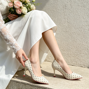 Zapatos de Tacón Alto para <span class=keywords><strong>Mujer</strong></span>, Estilo 2026, Marca Shehe Treandings, Tela Agulha, Suela Roja, Punta en Pico, Estilo Italiano - Product Image 2