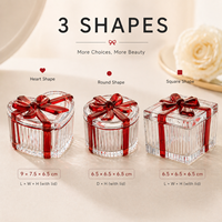 Boîte à bijoux en verre, conteneur de rangement, pot à bougie, boîte cadeau pour la cuisine, décoration de la maison, style luxueux et romantique, multifonction, portable