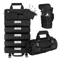 Grand Organisateur d'Outils en Toile Enroulable avec 13 Poches, Pochette Porte-Outils Portable, Sac de Rangement pour Outils