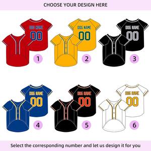 Logo kustom Royal Blue Mesh Jersey 3D dicetak nama dan nomor hewan bisbol kemeja dipersonalisasi Softball seragam untuk anjing kucing - Product Image 6