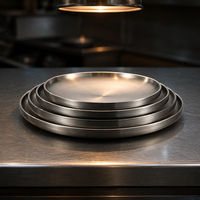 Assiettes de service modernes en acier inoxydable écologique de haute qualité, couleur argent et or, pour barbecue, certifiées ISO9001, personnalisables