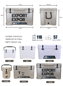 Glacière rigide rotomoulée de 28L, 38L, 60L, 80L, 110L, grand format rétro pour piscine et pêche, glacière de camping rotomoulée - Product Image 3