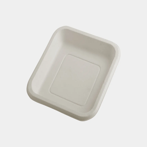 Plato Cuadrado de Bagazo Blanco de 7 Pulgadas de Calidad Premium, Vajilla Biodegradable para Cafeterías, Entrega de Comida y Eventos al Aire Libre - Product Image 1