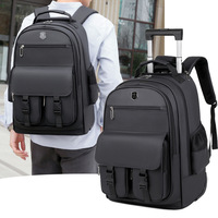 Sac à dos pour ordinateur portable imperméable pour homme et femme, polyester, motif géométrique, capacité de 20 à 39 L, noir, Oxford, sac fourre-tout pour ordinateur portable