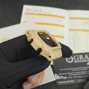 Nouvel Arrivage Lunette de montre entièrement sertie de diamants Moissanite VVS1 pour DW-5600, Boîtier de modification de montre Hip Hop entièrement sertie de diamants - Product Image 4