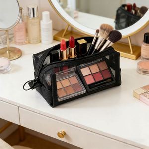 Clear Mesh <b>Mini</b> Zipper Pouch Multipurpose Coin Key Card Bag Portable Travel Organizer Holder for Daily Organization - Product Image 1