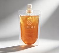 Pochette à bec verseur personnalisée en PET/PE de qualité alimentaire avec design autoportant pour l'emballage de recharges de boissons liquides (jus, café)