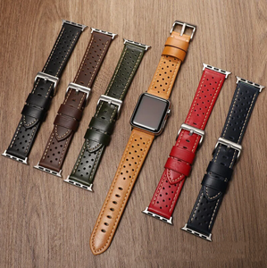 Cinturino Vintage in Pelle Crazy Horse Traforata per <span class=keywords><strong>Apple</strong></span> <span class=keywords><strong>Watch</strong></span> Serie 7 8 <span class=keywords><strong>9</strong></span> - Product Image 1