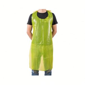 Tablier jetable en plastique PE/LDPE jaune pour cuisine et restaurant - Product Image 1