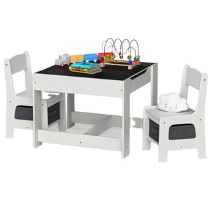Vendita calda doppio lato tavolo <span class=keywords><strong>bambini</strong></span> disegnare studio gioca mobili in <span class=keywords><strong>legno</strong></span> <span class=keywords><strong>bambini</strong></span> tavolo e sedia per <span class=keywords><strong>bambini</strong></span> Set con scatola di immagazzinaggio - Product Image 5