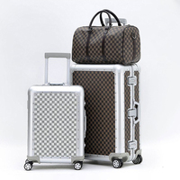 Maleta de Lujo de Aluminio con Ruedas Universales de 20/24 Pulgadas, Juego de Equipaje de Mano, Maleta con Ruedas Resistente a Arañazos, Bolsas de Viaje