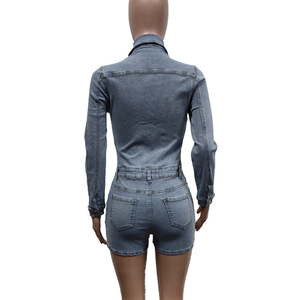 Peeqi F88538 Tuta <span class=keywords><strong>Elegante</strong></span> Casual da Strada con Bottoni e Tasche, Maniche Lunghe, Taglie Forti, Sexy Jeans in Denim per <span class=keywords><strong>Donna</strong></span> - Product Image 6