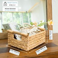 Panier Cadeau en Osier Hyacinthe H&T OEM 2026, Panier de Rangement Tressé en Bambou et Rotin