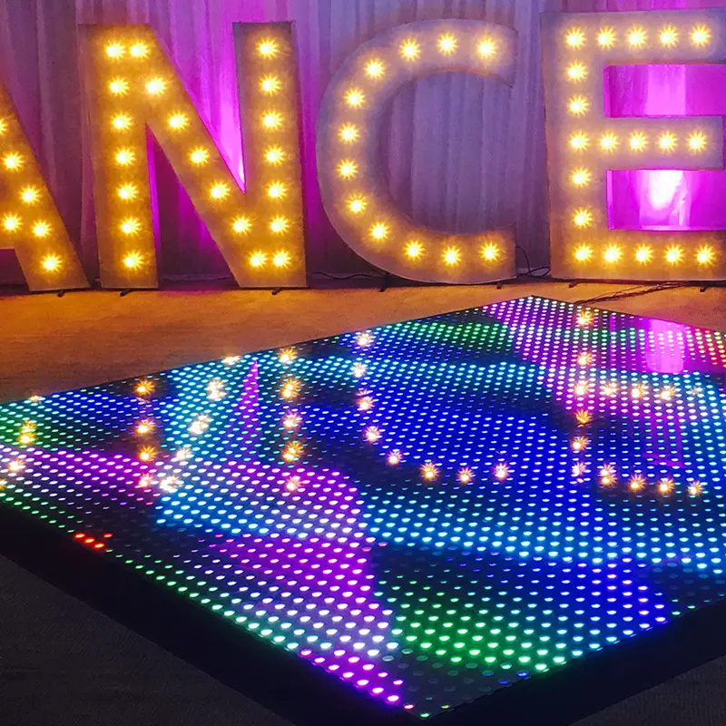 Easy install portable matrix dance floor stage lighting waterproof dj video led digital dance floor for wedding party event